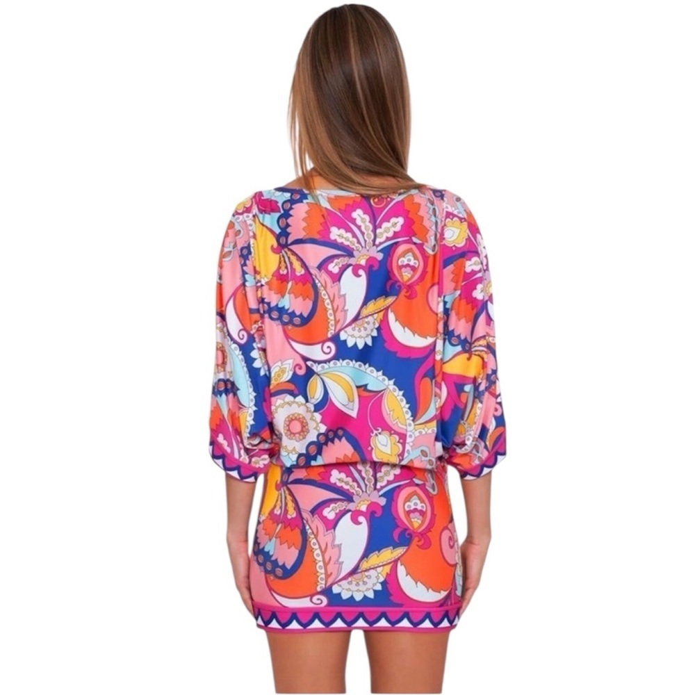 Trina Turk Sevilla Colorful Floral Swim Cover-Up Excellent Size S - Picture 2 of 10